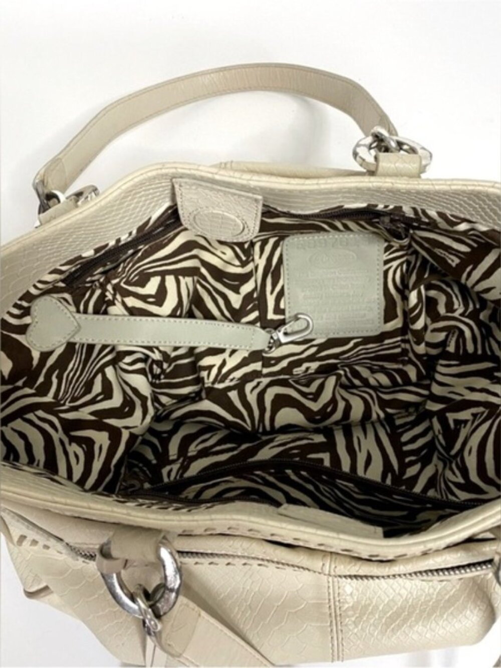 Brighton Handbag Purse Pyton Lace Collection Snake Skin Leather Shoulder Bag - Picture 11 of 15